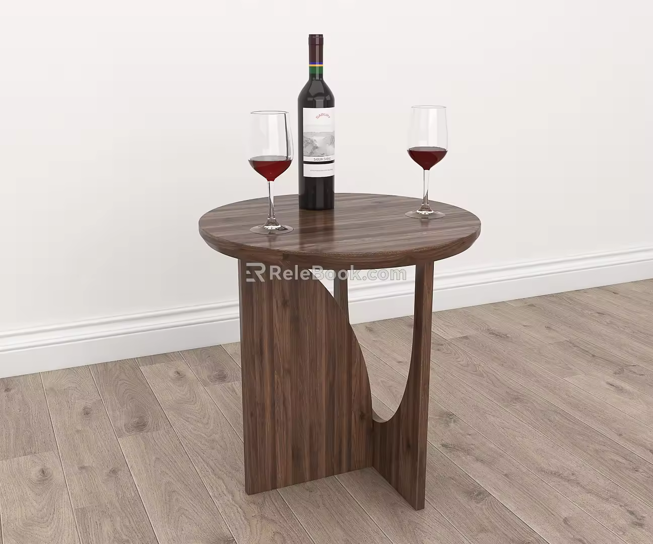 Round Coffee Table Nordic Solid Wood Coffee Table Living Room Household Small Apartment Simple Table Sofa Corner Table Black Walnut Small Round Side Table 3d model