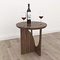 Round Coffee Table Nordic Solid Wood Coffee Table Living Room Household Small Apartment Simple Table Sofa Corner Table Black Walnut Small Round Side Table 3d model