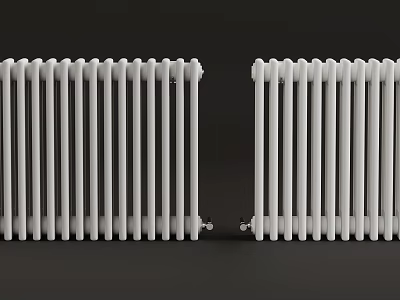 White Cast Iron Column Radiators For Home Interior Heating Solutions 3d model
