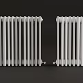White Cast Iron Column Radiators For Home Interior Heating Solutions 3d model