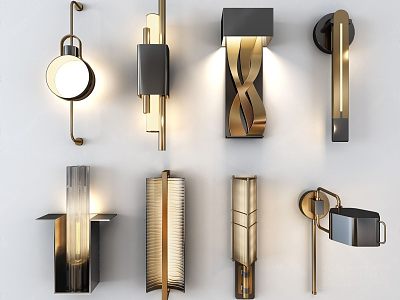 Modern wall lamp combination 3d model