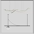 Modern Stylish Chandelier Design With Curved Lines And Pendant Lighting For Home Interior