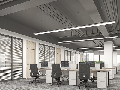 modern public office area open office 3d model