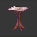 Wooden Accent Table With Square Top And Crossed Sleek Legs Design