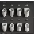 Modern urinal combination 3d model