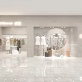 Bed House Modern Mall Store With Glass Window And Clothing Display Mannequins