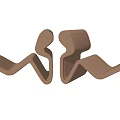 Modern Brown Curved Single Chair With Ergonomic Design And Smooth Lines