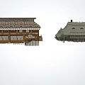 Chinese-style thatched house 3d model