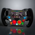 Car Steering Wheel With Colorful Buttons Digital Display And Carbon Fiber Design