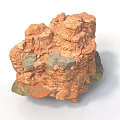 Natural Stone Rock Formation With Rough Surface And Layered Texture In Earth Tones