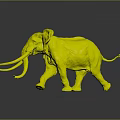 Lifelike Elephant With Long White Tusks And Brown Skin Standing