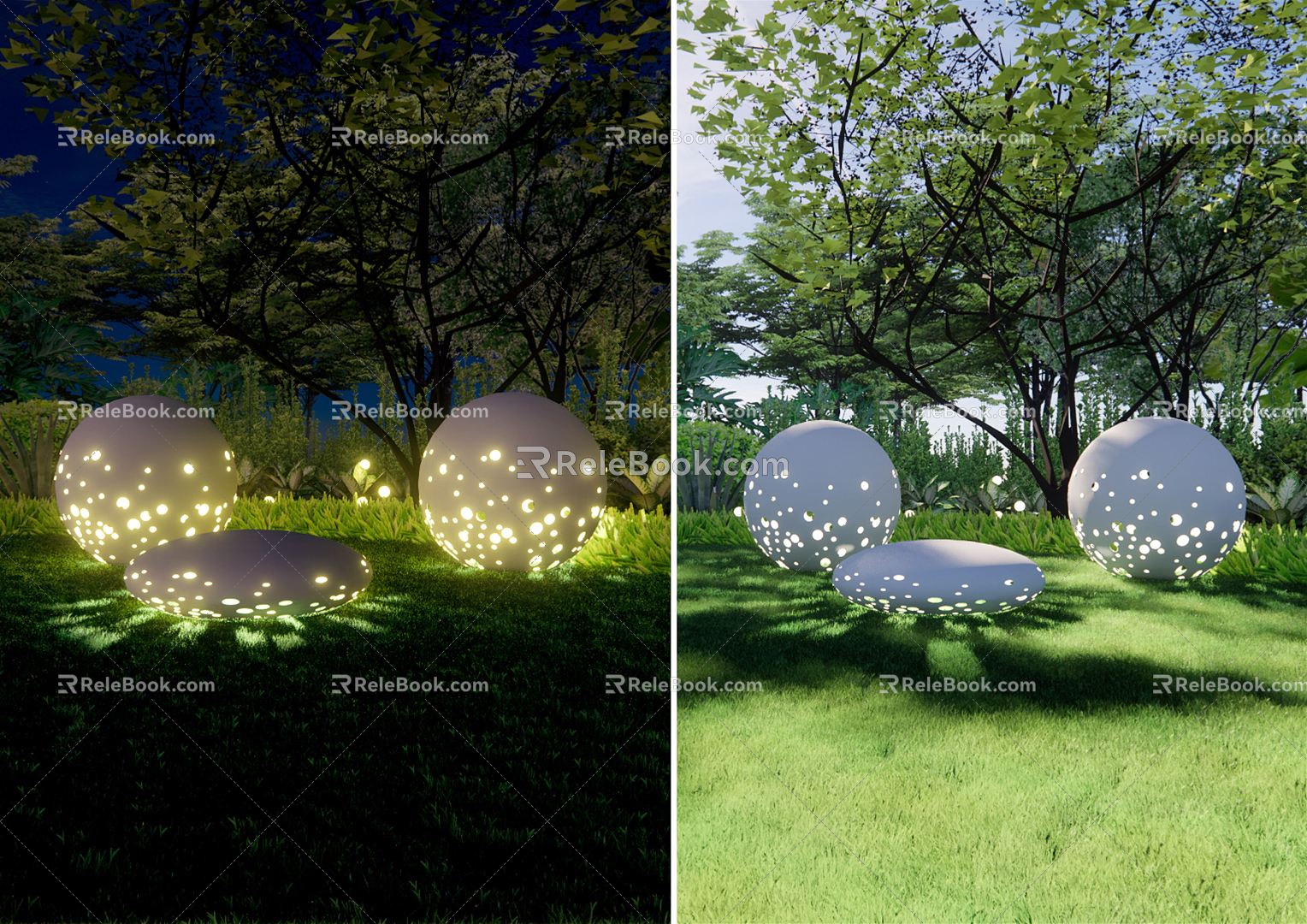 Modern landscape light luminous round ball light atmosphere light star light breathing light lawn light landscape sketch nature park model