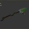 Ancient Decorative Spear 3D Render With Red Shaft Yellow Ornaments And Intricate Head Design