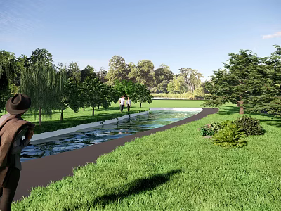 Waterfront Park Modern Park 3d model