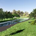 Waterfront Park Modern Park 3d model