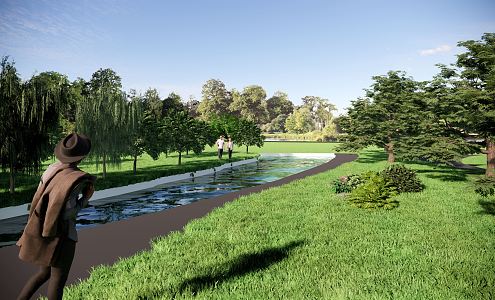 Waterfront Park Modern Park 3d model