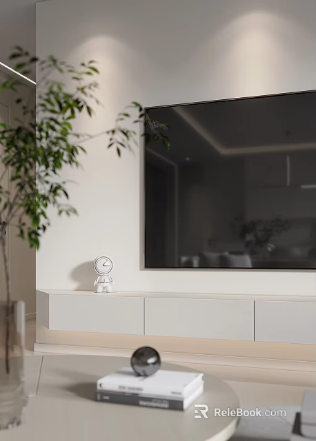 Modern Open Kitchen Interior Design With Island Counter And Appliances 3d model 