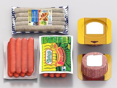 Sausage Grilled Sausage Food Fresh Meat Luncheon Meat model