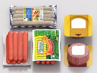 Sausage Grilled Sausage Food Fresh Meat Luncheon Meat 3d model