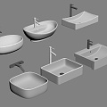 Wash basin basin faucet 3d model