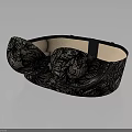 Black Lace Headband With Elegant Design Delicate Pattern And Comfortable Fit 3d model