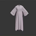 White Robe with Flowy Long Sleeves and Loose Floor Length Fit