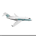 White Business Jet Aircraft Exterior With Blue Business Jets Logo And Design