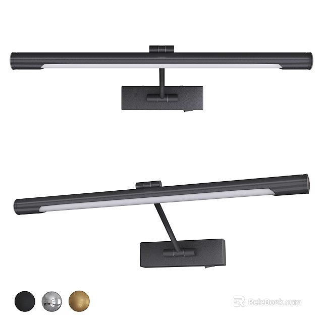 Modern Black Slim Long LED Wall Lamp with Stylish Design for Home Decor 3d model 