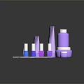 Purple Essential Daily Life Supplies Including Scissors Bottles Tubes And Round Lids