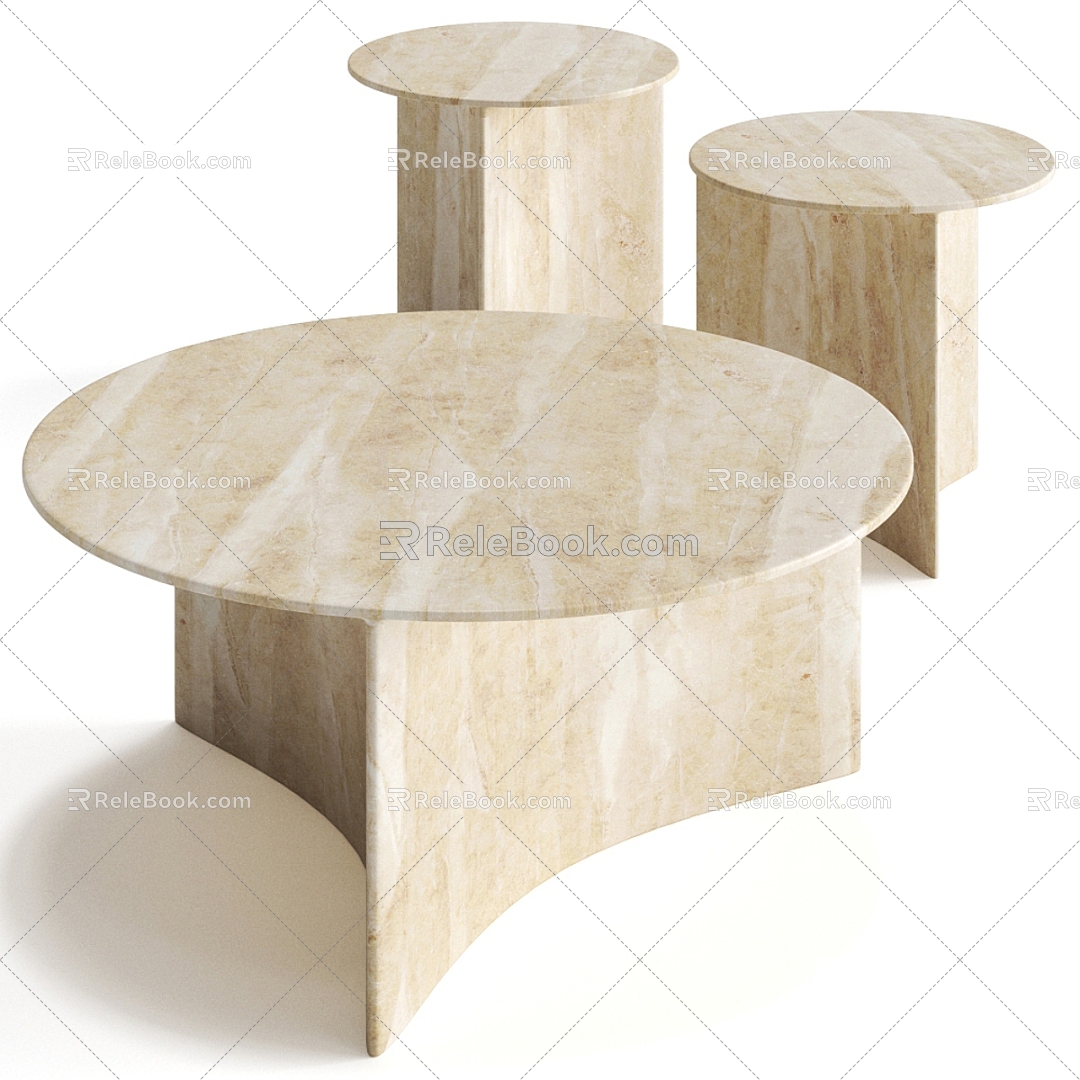 Marble coffee table combination 3d model