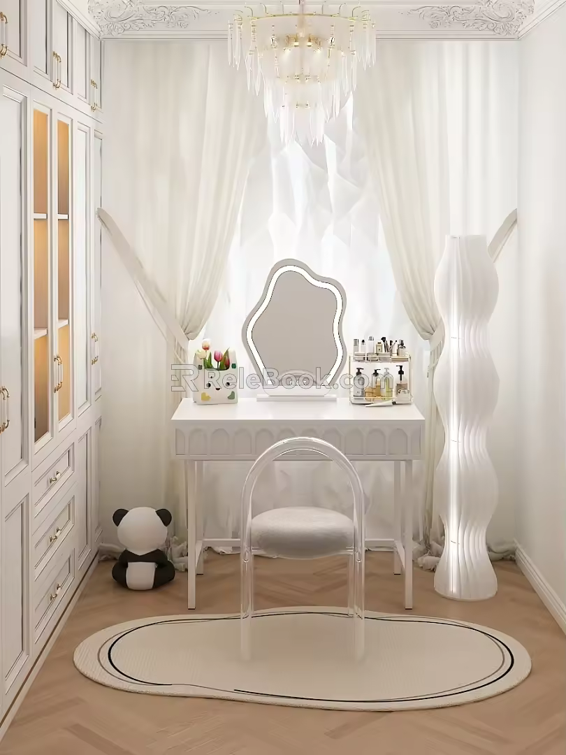 Internet red wind dressing table bedroom 3d model