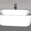 Modern White Freestanding Bathtub Interior Featuring Sleek Design And Black Faucet