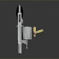 Silver Revolver With Black Grip Displayed Isolated On Dark Background With Bullets