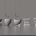 White Bathroom Fixtures Arranged In Modern Clean Interior Design