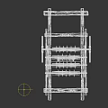 Traditional Ancient Wooden Farming Tool Structure With Spoked Wheels Metal Components And Frame