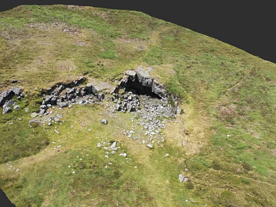Garden Landscape Featuring Lush Green Grass Scattered Rocks And Natural Terrain 3d model