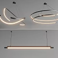 Modern Chandelier Designs With Circular Ring Shapes And Linear Bar Illuminated Lights
