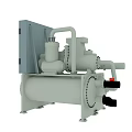 Industrial Equipment With Gray Cabinet Pump Unit Pipes Storage Tank And Control Valve