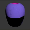 Purple Full Face Helmet With Shiny Glossy Surface And Black Visor