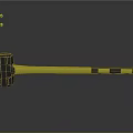 Claw Hammer with Yellow and Black Handle Metal Head on Black Surface with Reflection