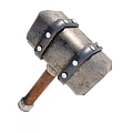Hardware Tool Hammer With Metal Head Wooden Handle Leather Straps And Rivets