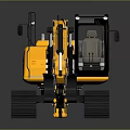 Yellow VCE Brand Modern Excavator With Black Tracks And Glass Cab
