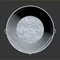 Galvanized Metal Bucket with Conical Shape and Ringed Design for Daily Use