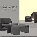 Bonaldo 2025 Avant Garde Leisure Chair with Modern Curved Design in Dark and Light Brown