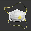 Protective White FFP2 Respirator Mask With Yellow Straps And Breathing Valve 2850V