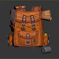 Orange Everyday Backpack with Essential Tools and Supplies for Daily Use