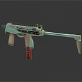 Modern Tactical Gun With Metal Body Black Silver Finish And Red Magazine