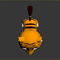 Cute 3D Cartoon Tiger Character With Yellow Black Stripes Big Eyes Red Nose White Belly Paws
