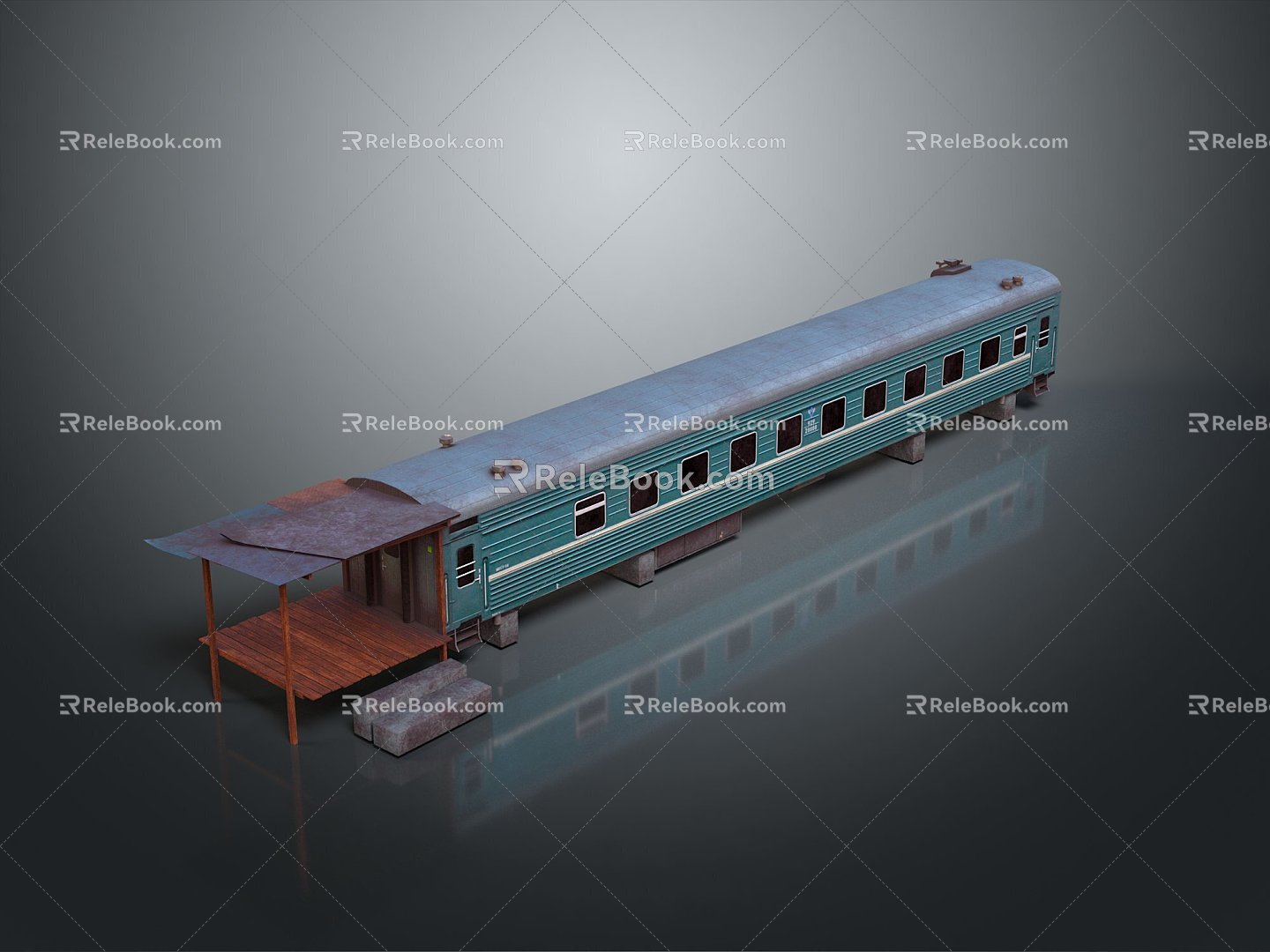 industrial LOFT train vintage train steam train train carriage locomotive head 3d model