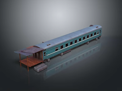 industrial LOFT train vintage train steam train carriage locomotive head 3d model